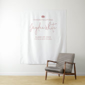 Pink Simple Modern Script Name Graduation Party Wandteppich (Beispiel)