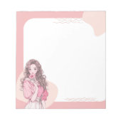 Pink Simple Niedlich Anime Boho Notepad Notizblock (Vorderseite)