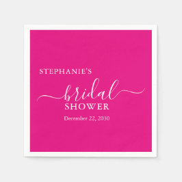 Pink Simple Script Brautparty Serviette