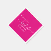 Pink Simple Script Brautparty Serviette (Ecke)