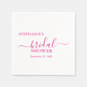 Pink Simple Script Brautparty Serviette (Vorderseite)