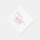 Pink Simple Script Brautparty Serviette (Ecke)