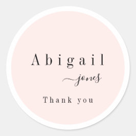 Pink Simple Script Modern Luxus Vielen Dank Runder Aufkleber