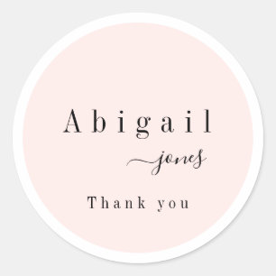 Pink Simple Script Modern Luxus Vielen Dank Runder Aufkleber