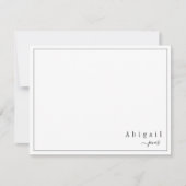 Pink Simple Script Moderne personalisiert Stationi Mitteilungskarte (Vorderseite)