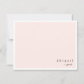 Pink Simple Script Moderne personalisiert Stationi Mitteilungskarte (Vorderseite)