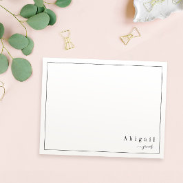 Pink Simple Script Moderne personalisiert Stationi Mitteilungskarte