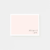 Pink Simple Script Moderne personalisierte Station Post-it Klebezettel (Vorderseite)