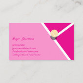Pink Simple Tennis Modern Pastel Visitenkarte (Rückseite)