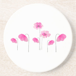 Pink Simple Watercolor Bouquet Blume Rosa Weiß Getränkeuntersetzer