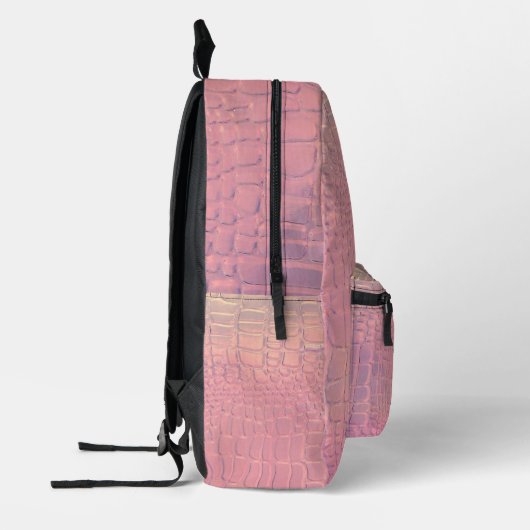 Pink Simulated Crocodile Pattern Backpack Bedruckter Rucksack (Links)