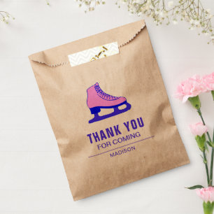 Pink Skate Eis-Eislauf-Geburtstagsfeier Geschenktütchen