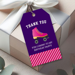 Pink Skate Roller Skaten Birthday Party Gefallen Geschenkanhänger