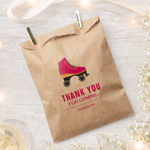 Pink Skate Rollschuh Geburtstagsfeier Geschenktütchen