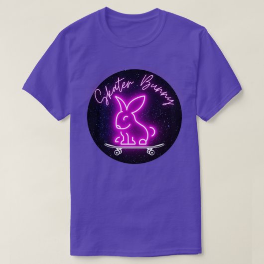 Pink Skater Bunny Skateboard T-Shirt (Design vorne)