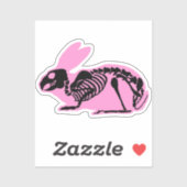Pink Skeleton Rabbit Aufkleber (Blatt)