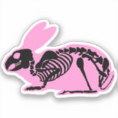 Pink Skeleton Rabbit Aufkleber (Vorderseite)