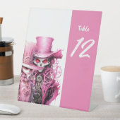 Pink Skeleton Wedding Steampunk Sockelschild (In Situ)
