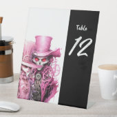 Pink Skeleton Wedding Steampunk Sockelschild (In Situ)