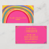 Pink Sketch Kinder Zeichnend Regenbogen Visitenkarte (Vorne/Hinten)
