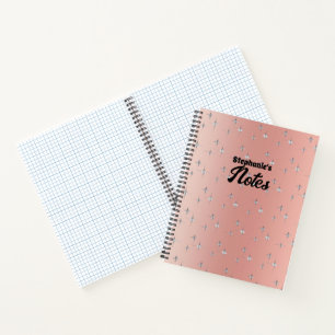 Pink Sketchbook mit Imitaten Diamond Accent and Na Notizblock