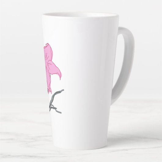 Pink Sketched Blume Bouquet Milchtasse (Rechte Ecke)