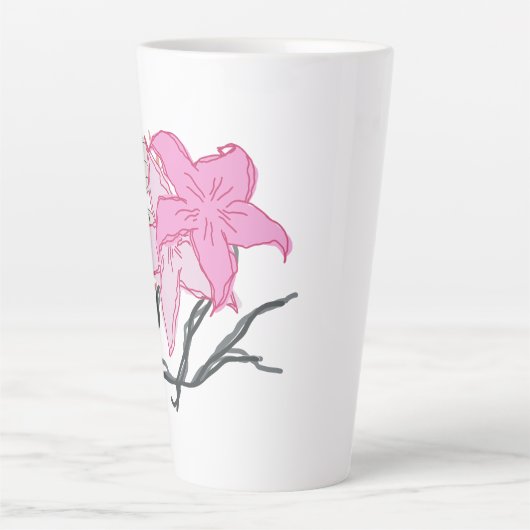 Pink Sketched Blume Bouquet Milchtasse (Vorderseite)