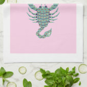 Pink Skorpion, Tierkreiszeichen, Sternzeichen Geschirrtuch (Gefaltet)