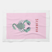 Pink Skorpion, Tierkreiszeichen, Sternzeichen Geschirrtuch (Horizontal)