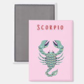 Pink Skorpion, Tierkreiszeichen, Sternzeichen Magnet (Vorderseite/Rückseite)