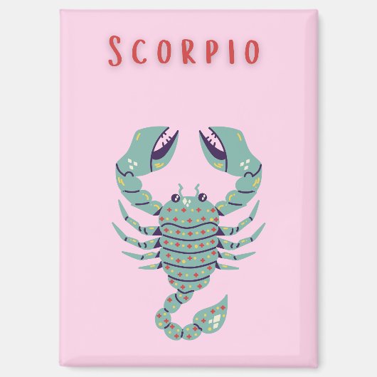 Pink Skorpion, Tierkreiszeichen, Sternzeichen Magnet (Vorderseite)