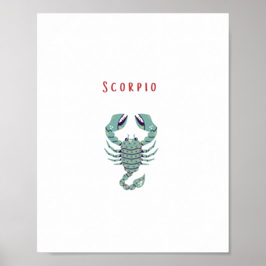 Pink Skorpion, Tierkreiszeichen, Sternzeichen Poster (Vorne)