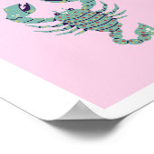 Pink Skorpion, Tierkreiszeichen, Sternzeichen Poster (Ecke)