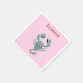 Pink Skorpion, Tierkreiszeichen, Sternzeichen Serviette (Ecke)
