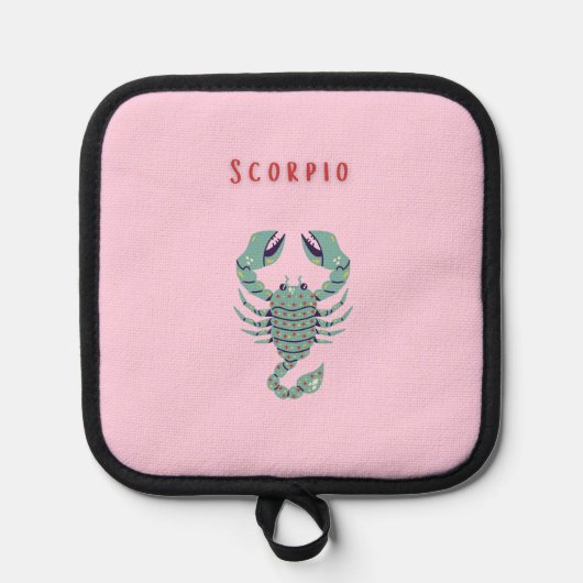 Pink Skorpion, Tierkreiszeichen, Sternzeichen Topflappen (Vorderseite)