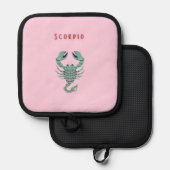 Pink Skorpion, Tierkreiszeichen, Sternzeichen Topflappen (Vorderseite/Rückseite)