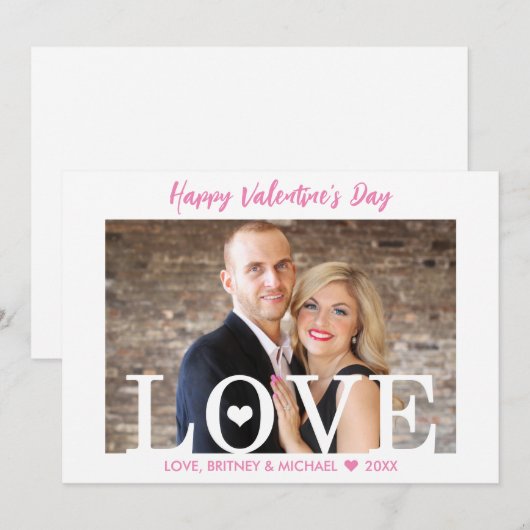 Pink-Skript | Große LIEBE Buchstaben Moderne Fotok (Vorne/Hinten)