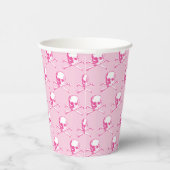 Pink Skull and Crossbones Muster Papier Cup Pappbecher (Rechts)
