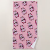 Pink Skull Beach Handtuch (Vorderseite)