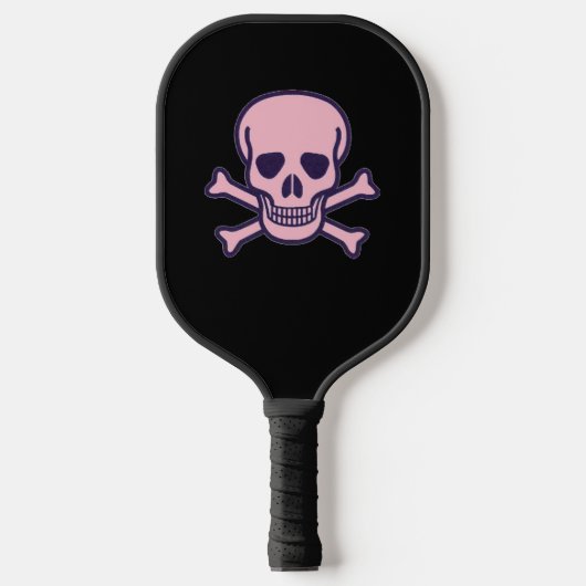 Pink Skull Black Pickleball Paddel Schläger (Vorderseite)