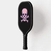 Pink Skull Black Pickleball Paddel Schläger (Links)