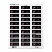 Pink Skull & Bones Hearts Girl Party Address Label (Vorne)
