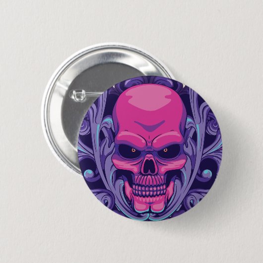 Pink Skull Button (Vorne & Hinten)