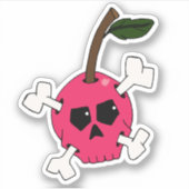 Pink Skull Cherry Laptop Aufkleber (Vorderseite)