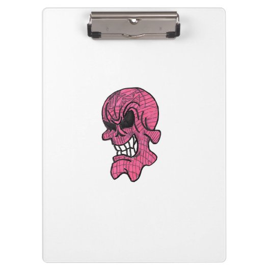 Pink Skull Clipboard Klemmbrett (Vorderseite)