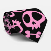 Pink Skull Cravate Krawatte (Gerollt)