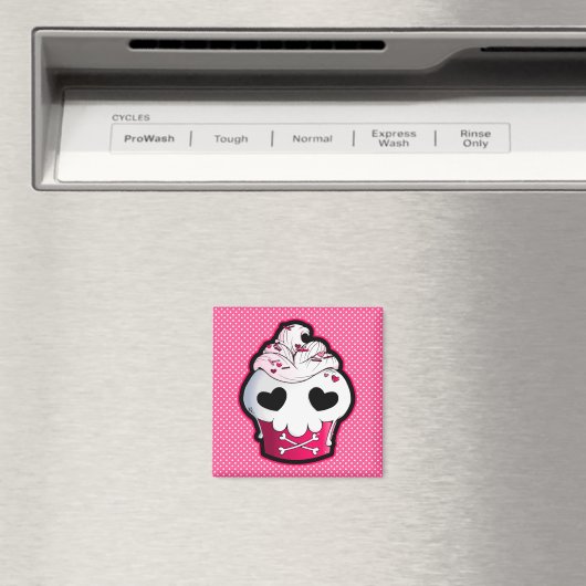 Pink Skull Cupcake Magnet (In Situ (Geschirrspüler))