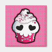 Pink Skull Cupcake Magnet (Vorne)