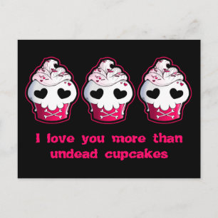 Pink Skull Cupcake Postkarte