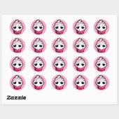 Pink Skull Cupcake Runder Aufkleber (Blatt)